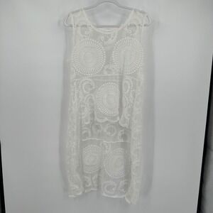 Womens Boho Hi Low Dress Size L Romantic Artsy Cottagecore Festival Overlay